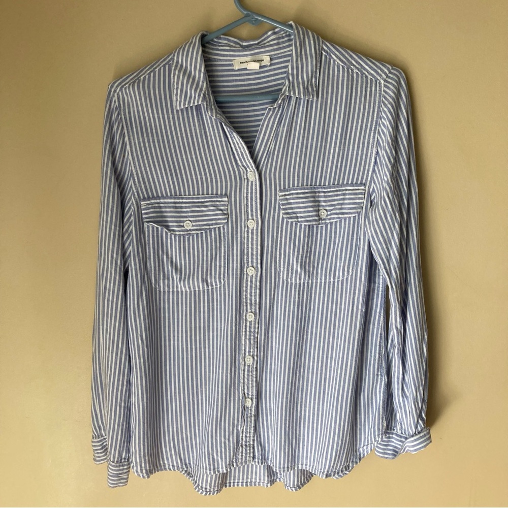 Beachlunchlounge Blue and White Striped Shirt